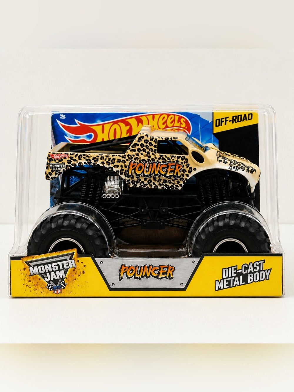 Die-cast metal monster truck, Hot Wheels Monster Jam Pouncer 1:24 scale